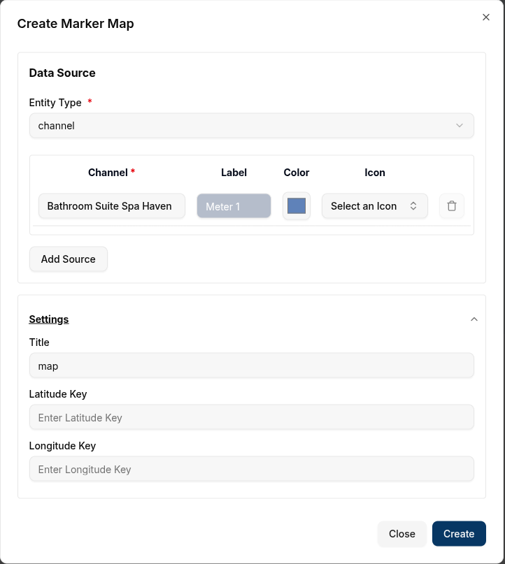 Marker Map Settings